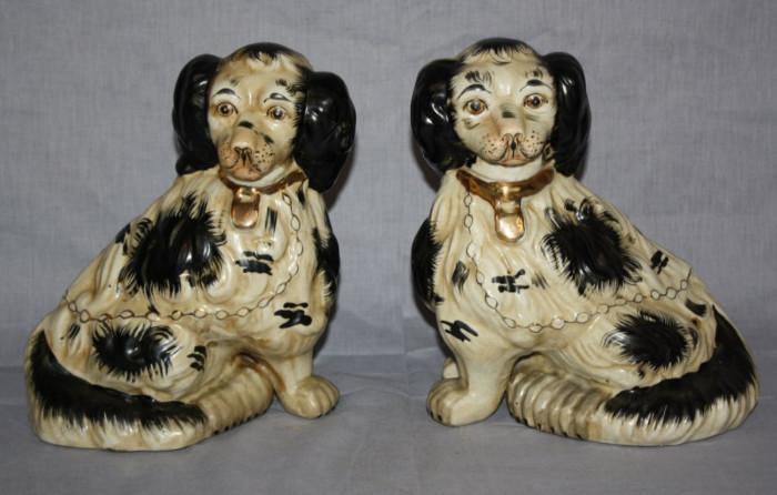 Pair of ceramic Staffordshire dogs
