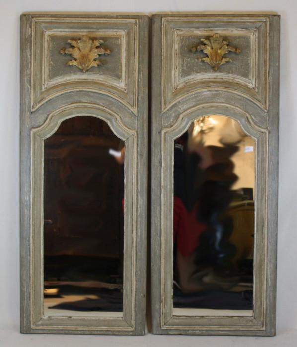 Pair of French painted mirrors