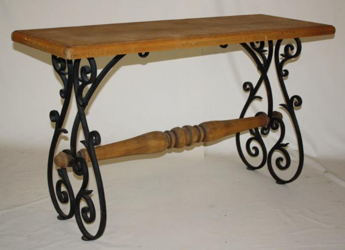 Pine and iron console