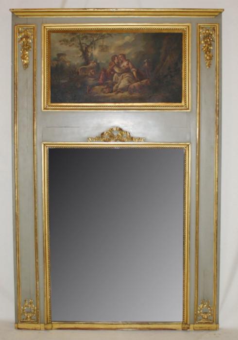 French Louis XVI trumeau mirror 