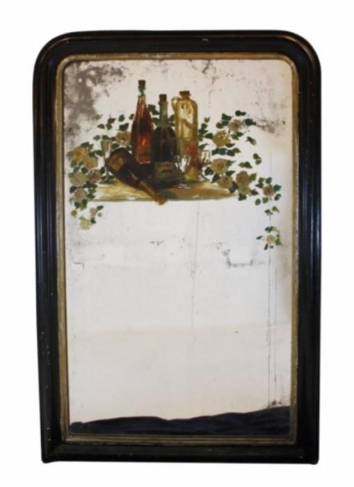 French Louis Philippe mirror with painted wine motif