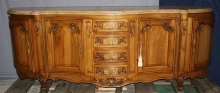 French Louis XV enfilade with marble top 