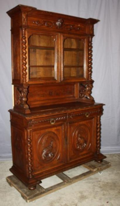 French Louis XIII buffet with carved game