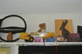 VINTAGE MARX TOYS LUMAR ROCKER DUMP TRUCK Steel Toy, Nova Steering Wheel