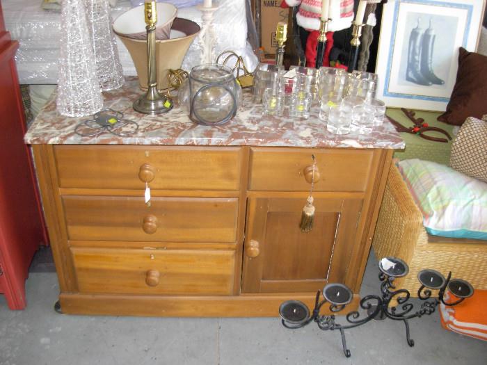 Antique marbletop dresser with key 50% OFF
