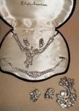 Vintage rhinestone sets by Elgin American and Eisenberg.
