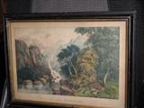 Authentic, hand colored Currier and Ives lithograph