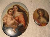 Pair of hand painted porcelain plaques