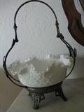 Bride's basket (glass if Fenton Silver Crest).