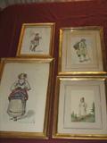 Four, 19th c. Swedish water color paintings
