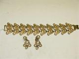 Signed Hobe', demi-parure bracelet and earrings
