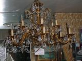 Outstanding bronze and crystal chandelier!