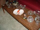 Mersman coffee table, glassware