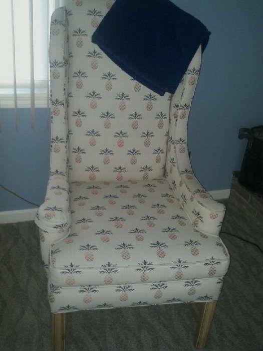 Pineapple wing-backed chairs--used