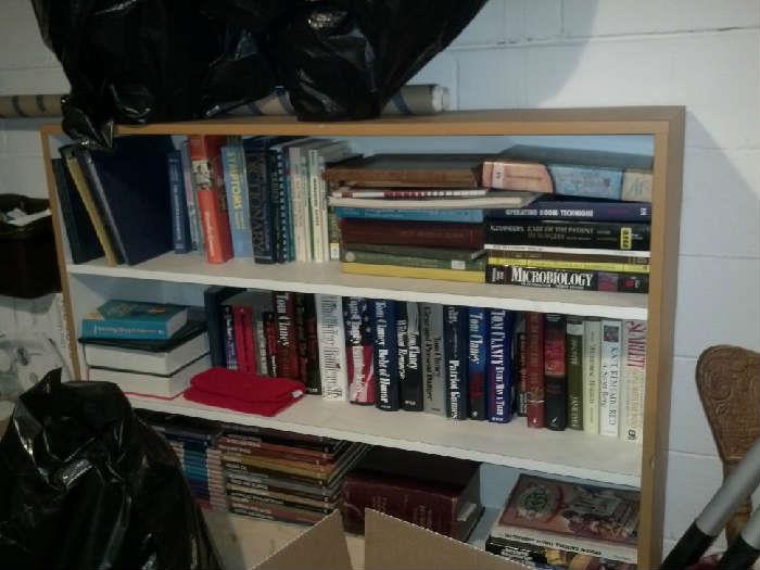Used bookcase- $10  and assortment of books