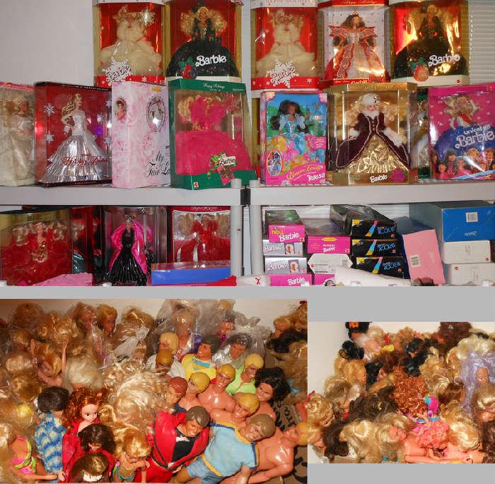 Small Sample of the Huge Selection of Barbie Dolls, Many MIB