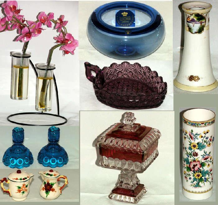 Nice Glass and Ceramics including Royal Copenhagen, Nippon, Ruby Flash and Amethyst 