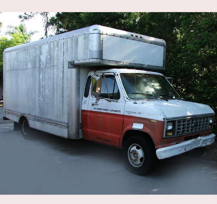 U-Haul Truck equipped with shelving 