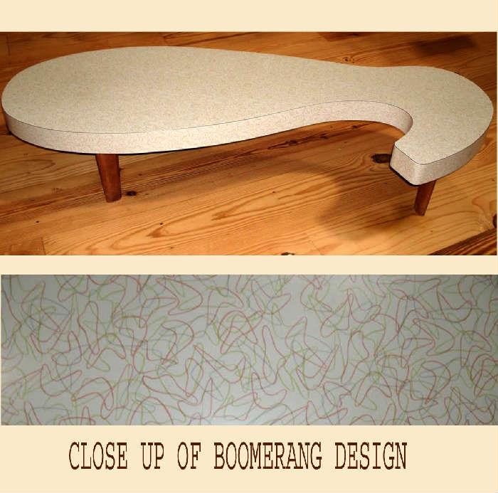 Mid Century Modern Coffee Table with Boomerang Design