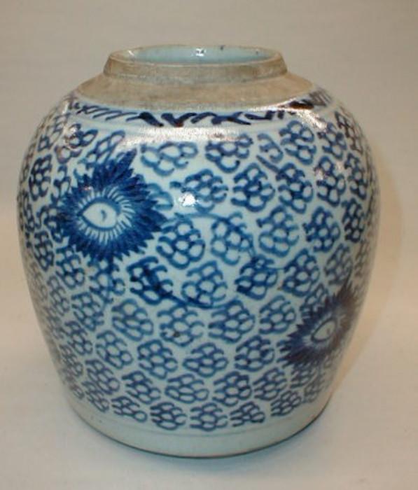 Chinese blue & white porcelain jar