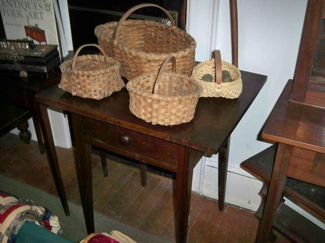 Nc one drawer work table, and just a few of the split woven baskets