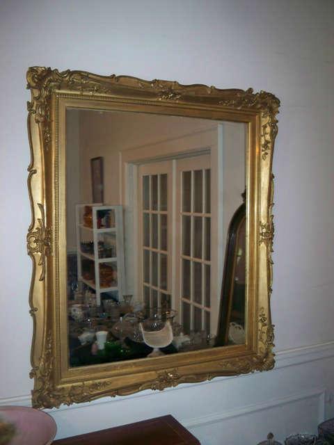 Gold Gilt Gesso Wood Framed Mirror
