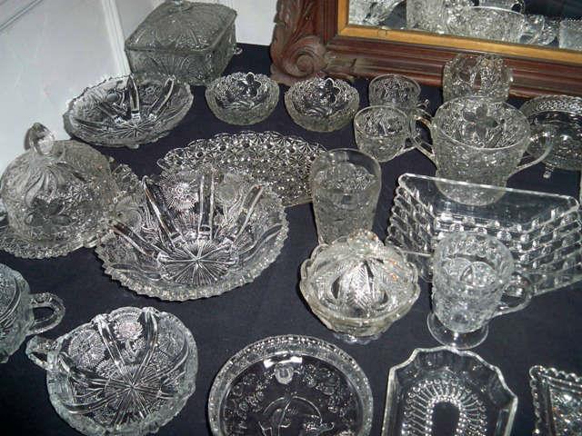 Large Selection of Early American Pattern Glass EAPG
