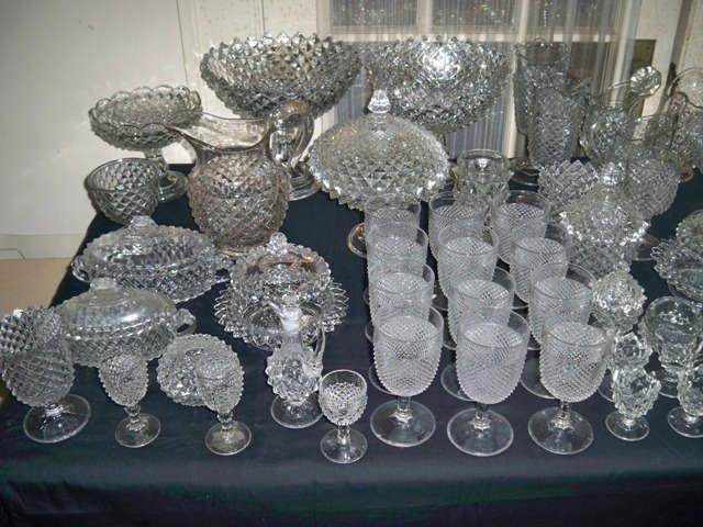 Huge collection of 19th C. "Sawtooth" pattern glass EAPG by various manufactures