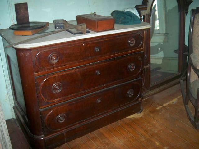 late 19th C. Eastlake walnut dresser with marble top