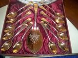 Shreeve Crump & Low Sterling Ice Cream Set late 19th C. with Verme Wash