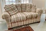 PLAID LOVESEAT AND MATCHING SOFA