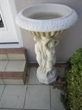 PAIR OF CEMENT BIRD BATH