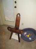A birthing chair