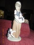 Lladro, Retired - Girl with Cats. 
