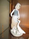 Retired Lladro - Girl feeding Ducks
