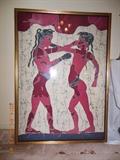This picture is done with pure silk and is entitled The Boxers.