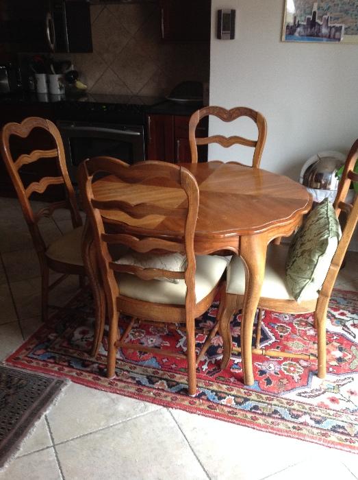 Kitchen Table, 2 Leaves, and 4 Chairs