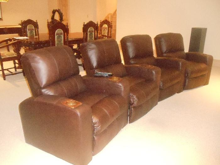 Four Leather Theater Seats