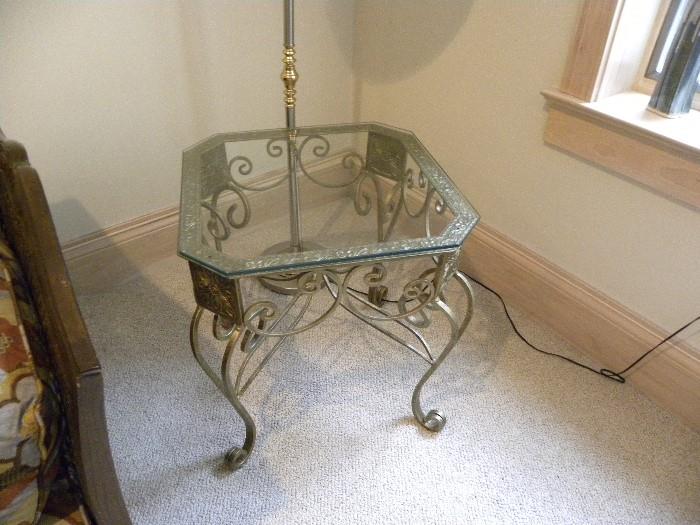 Glass Wrought Iron Table