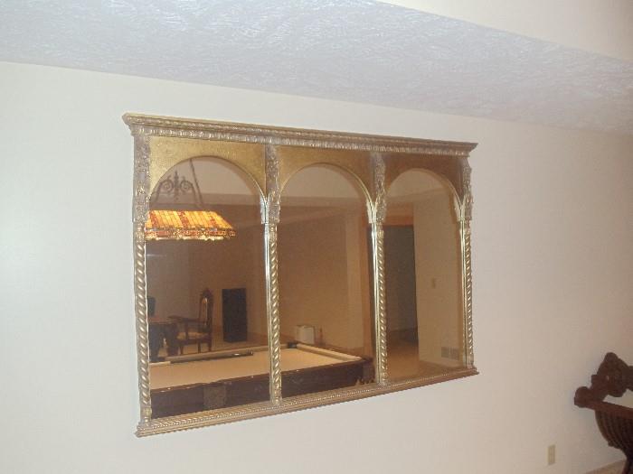 Romanesque 3-Arch Gilded Mirror
