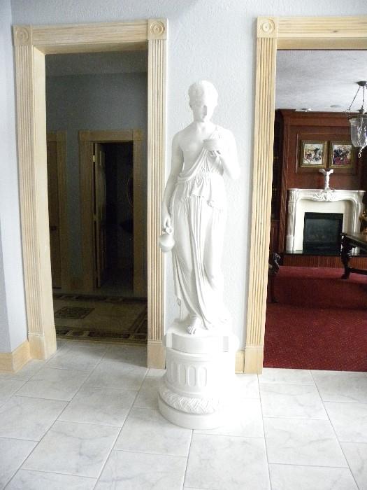 "Hebe" after Thorvaldsen, Marble Life-Size Statue and Base 