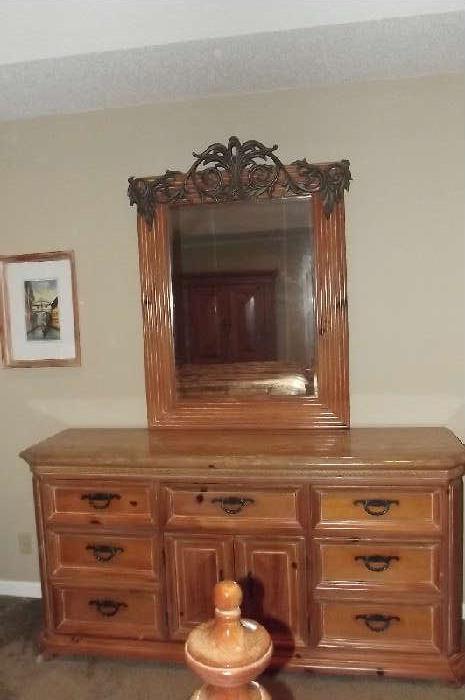 PART OF B/R SUITE, DRESSER AND CHEST HAVE EXCELLENT MARBLE TOPS.