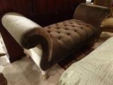 UPHOLSTERED CURVED ARM BENCH