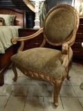 PAIR GOLD FINISH FAUTEUIL CHAIRS