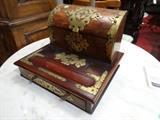 ANTIQUE BRASS MOUNTED WRITING BOX