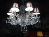 VENETIAN STYLE CRYSTAL CHANDELIER, 8 LIGHTS, APPROX 28"W