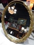 CARVED WOOD WREATH MOTIF MIRROR