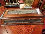 ANTIQUE GLOVE BOX WITH RATTLESNAKE SKIN 