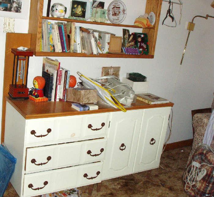 dresser and books 