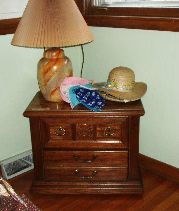 end table and lamp